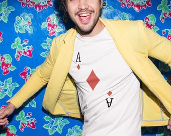 Ace of Diamonds Card Graphic T-Shirt, Retro Casino Unisex Tee, Poker Player Shirt