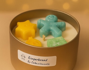 Ginger Scented Soy Candle with Christmas Shapes