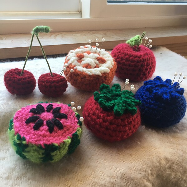 Crochet Fruit Pincushions