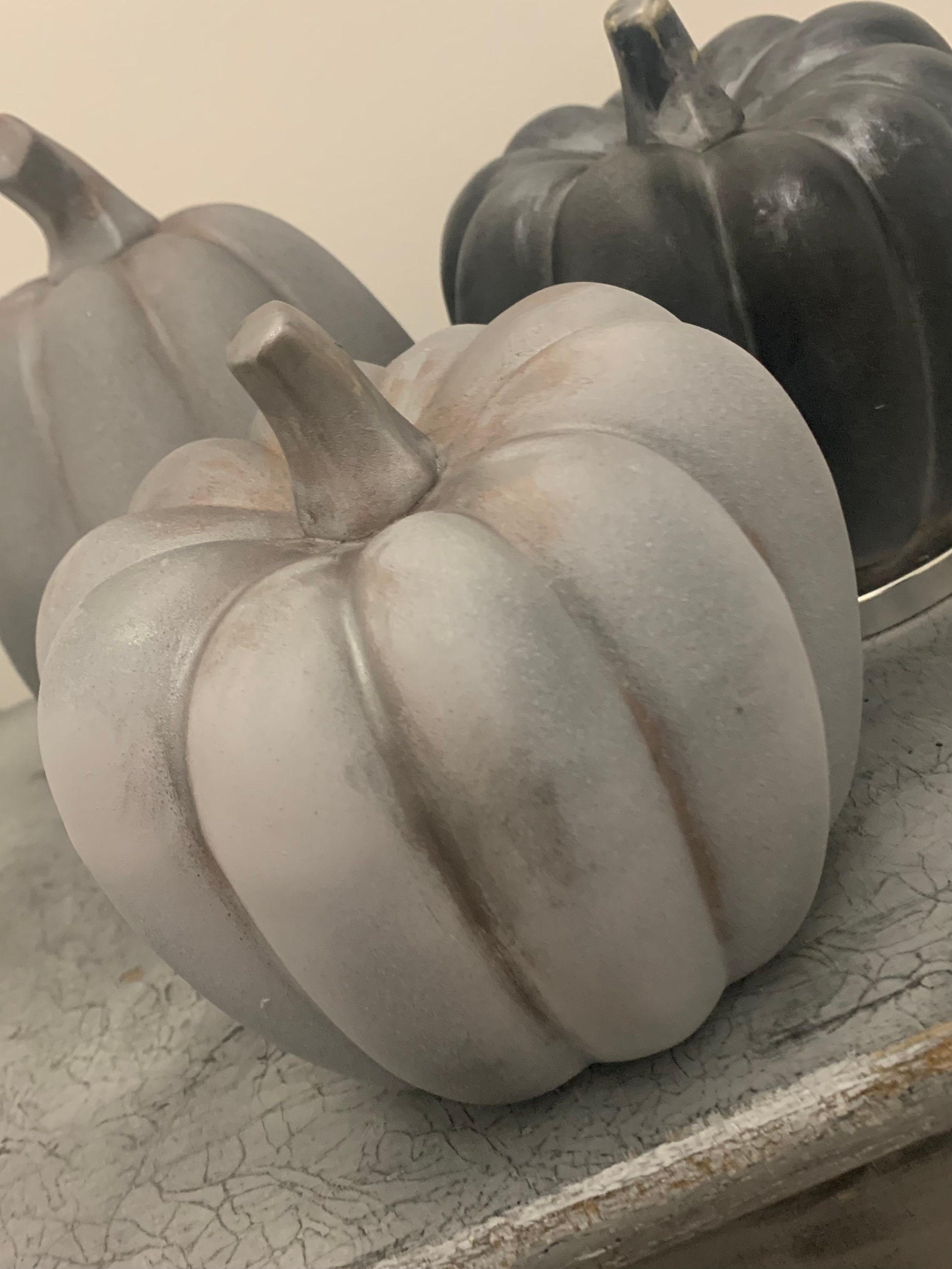 Glazed ceramic replica pumpkin