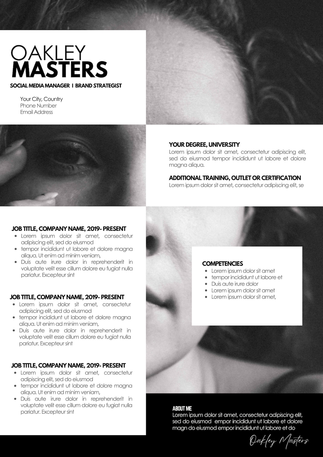 Canva Modern Resume CV Template Design - Etsy