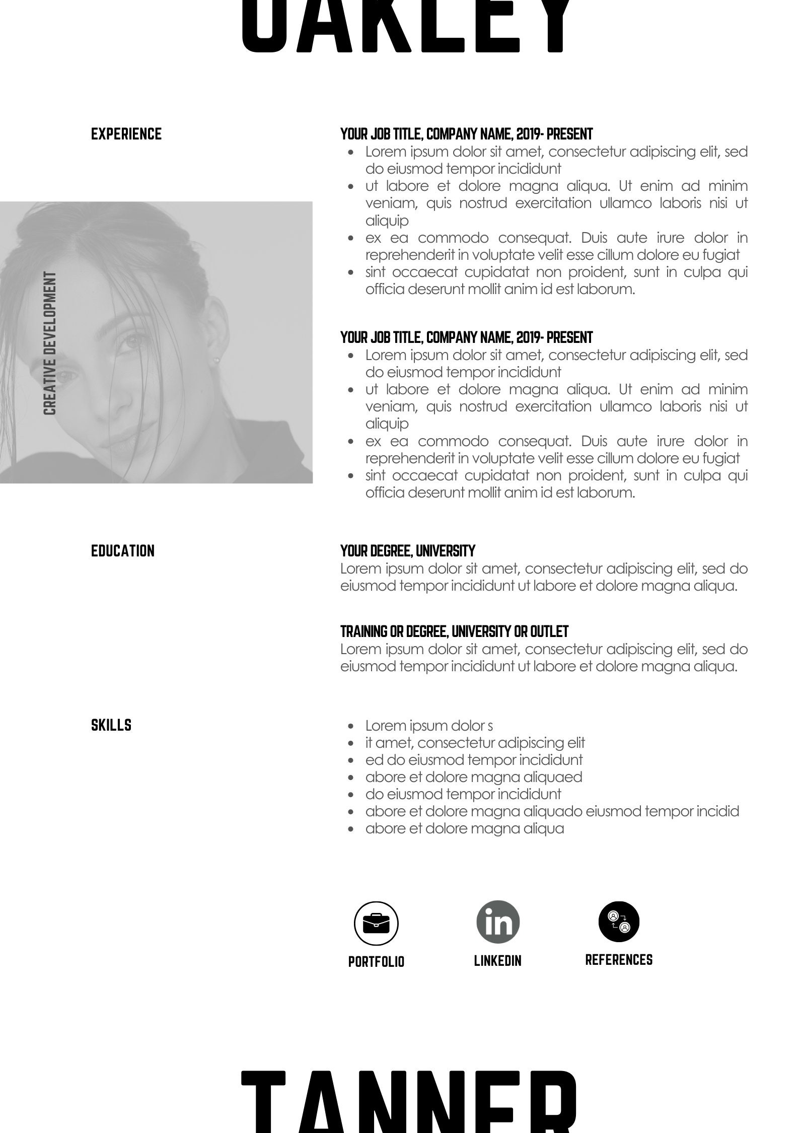 Canva Modern Resume Design CV Template - Etsy