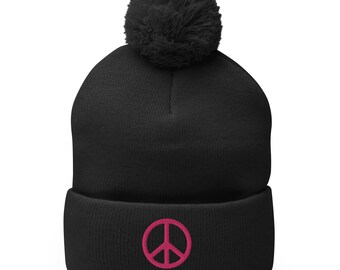 Vrede Pom-Pom Beanie Cap, vredessymbool hoed