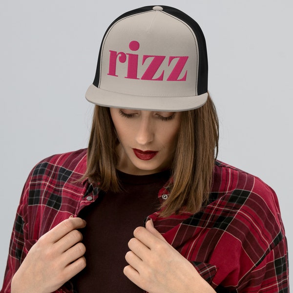 Rizz Vintage Trucker Cap Puff Embroidery, SoCal Style Rizz Trucker Vintage Hat, Cool Gift Trucker hat Rizz