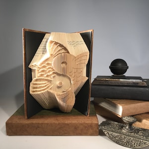 Yin Yang Fish Folded Book Art