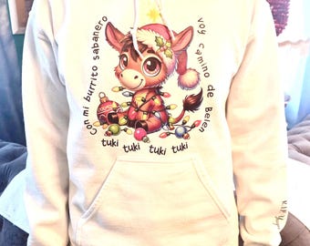 Tuki Tuki donkey Feliz Navidad hoodie
