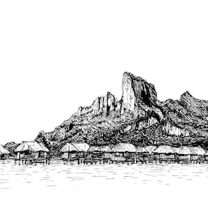 Bora Bora Zeichnung Digitale Datei