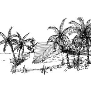Beach House Concept Drawing Digital File