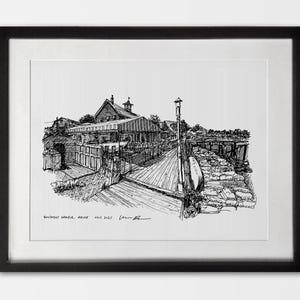 Boothbay Harbor Maine Drawing Digital File