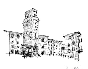 San Gimignano Sketch Digital File