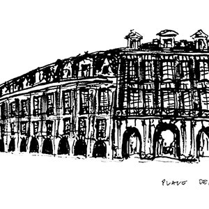 Place des Vosges Paris Drawing Digital File