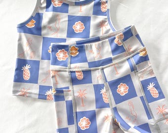 Ensemble de jeu actif de yoga pour aire de jeux de gymnastique avec imprimé sirène bohème