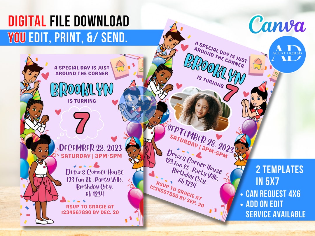 Gracie's Corner Gracies Corner DIGITAL DIY Template Invitation Invite