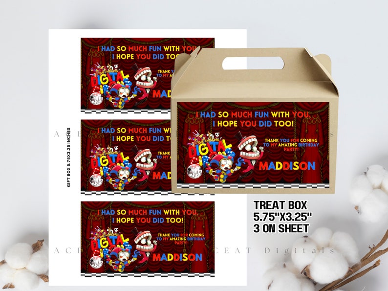 Customized Amazing Circus DIGITAL Party Set Bundle of 6 Labels: Chip ...