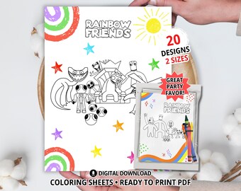 Chapter 2 Rainbow Group Coloring Pages, Printable Coloring Book, Kids Coloring Sheets, Birthday Party Favor, Coloring Book, Digital Download