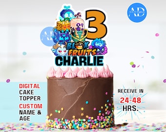 Gioco personalizzato Frutta Pirata Ninja DIGITALE Cake Topper Festa di Compleanno Download Personalizzato