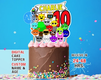 Customized Musical Punky DIGITAL Cake Topper Birthday Party Personalized Download