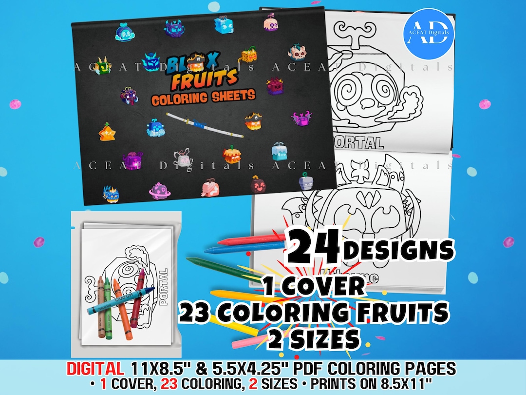 Game Fruits Pirate Ninja Coloring Book Sheets Pages Ready to Print ...
