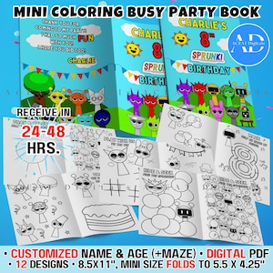 Customized Musical Punky DIGITAL Mini Coloring Busy Book Activity Birthday Party Personalized Download