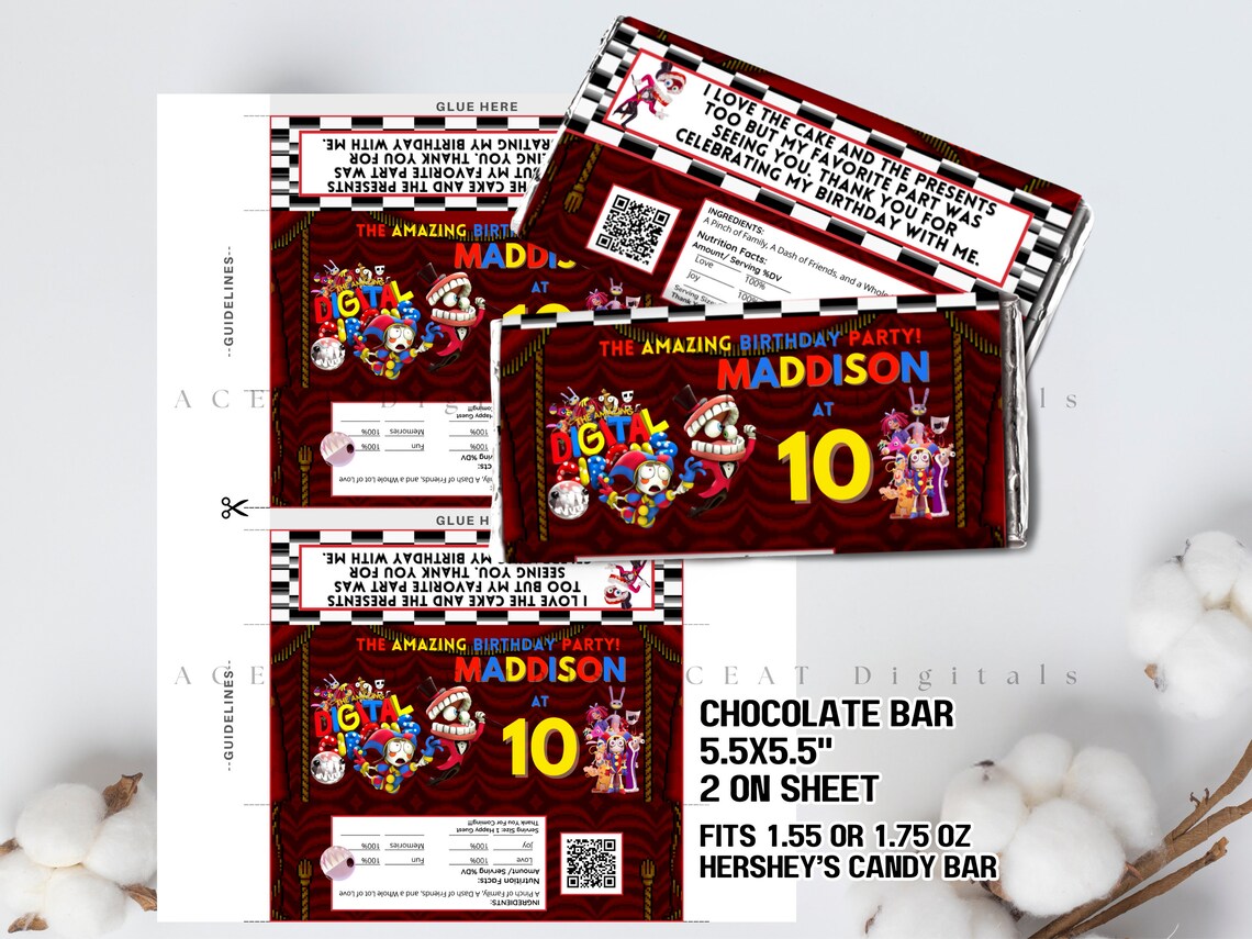 Customized Amazing Circus DIGITAL Party Set Bundle of 6 Labels: Chip ...