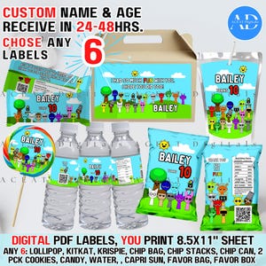 Musical Punky DIGITAL Bundle 6 Party Set Labels: Lollipop Kitkat R Krispie, Chip Bag Stack Can, 2Pck Cookie Candy Water Capri, Favor Bag Box