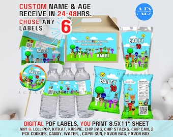 Musikalisches Punky DIGITAL Bundle mit 6 Party-Set-Etiketten: Lollipop Kitkat R Krispie, Chip Bag Stack Can, 2Pck Cookie Candy Water Capri, Favor Bag Box