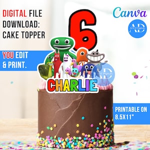 Kindergarten Friends 3D, DIGITAL DIY Template Cake Topper Sticker Decoration Birthday Party