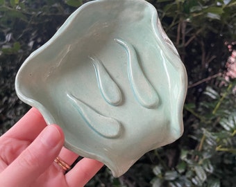 Teal Droplet Soap Dish