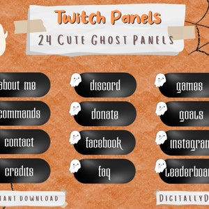 かわいいハロウィンゴースト Twitch パネル | 24 個 | 秋 + ハロウィンの美学