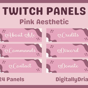 Pink Valentine&#39;s Day Twitch Panels | 24 Count