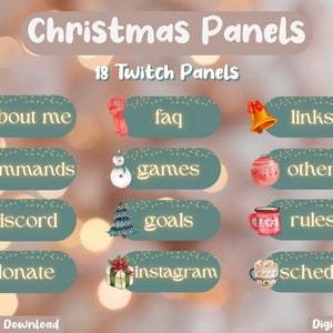 Christmas Twitch Panels | 18 Count | Rustic Aesthetic