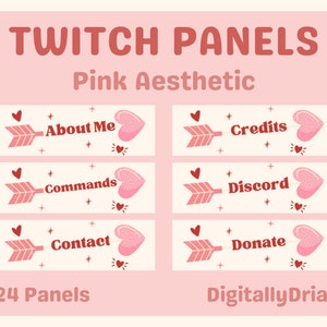 Valentine&#39;s Theme Twitch Panels | 24 Count