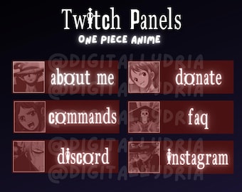 One Piece Anime Twitch Panels: Minimalist Red Theme (Digital Download)