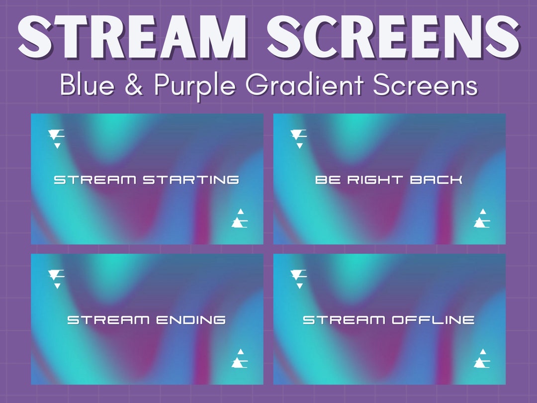 Side Stream Purple Color Blue & Purple Gradient Stream Screens | 4 Count | READ DESCRIPTION ...