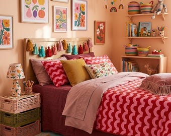 Rosa Floral Geometrische Quilt Bettwäsche Mädchen Zimmer Dekor Bettwäsche Tröster Wunderliche Cottage Kinder Zimmer Dekor Twin Tagesdecke Geschenkidee für sie
