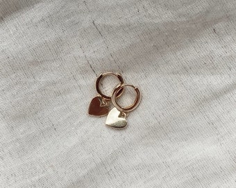 Gift For Her 18K Gold Earrings Dainty Gold Love Heart Earrings Minimalist Jewellery Gift For Her Birthday Gift Idea For Mum Mom