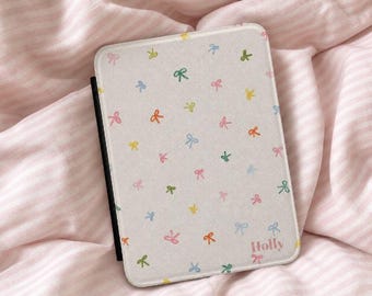Custom Kindle Case birthday gift idea for her rainbow bows book lover gift BookTok gift Kindle Paperwhite case Reading accessory