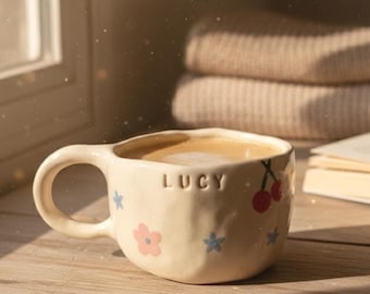 Custom Ceramic Mug Handmade Cottagecore Coffee Gift for her christmas gift ideas for friend