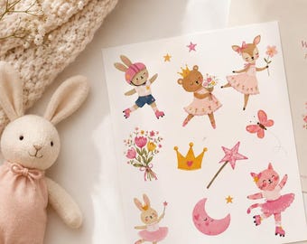 wall Decals from the Whimsical girl gang collection Floral Crescent Moon Kiss-Cut Vinyl