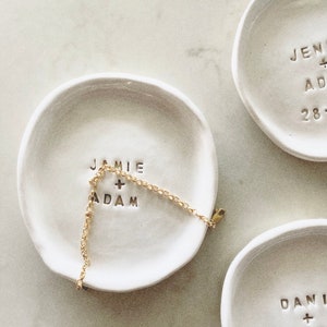 Wedding gift idea for her personalised ring dish