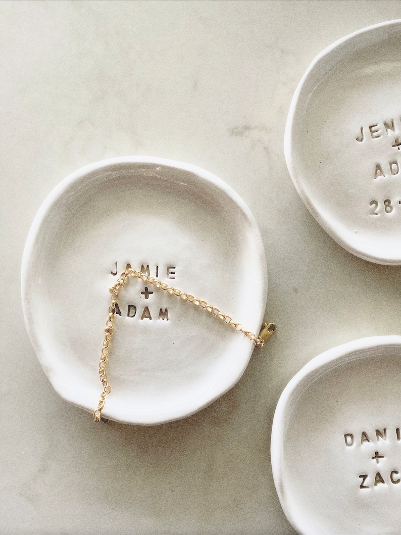 Wedding gift idea for her personalised ring dish