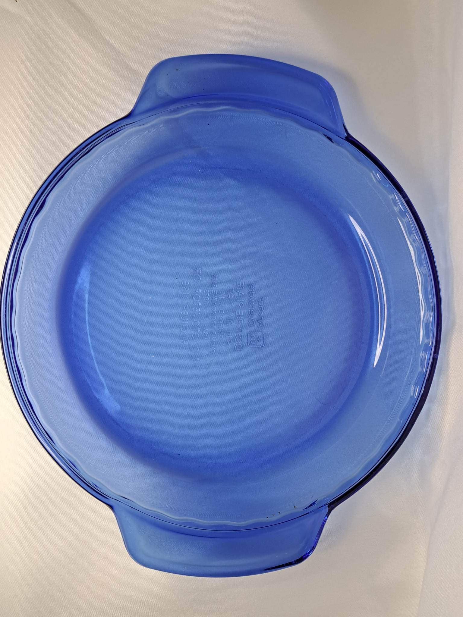 Beautiful 1960s Anchor Cobalt Blue 9” Pie Plate