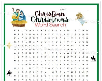 6th-8th Grade Christian Christmas Word Search With Answer Key