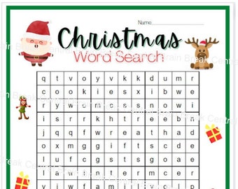 Christmas Word Search Instant Download (Download Now) - Etsy