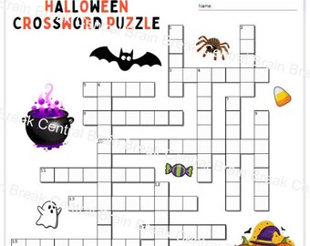 5th Grade Halloween Crossword Puzzle with Answer Key
