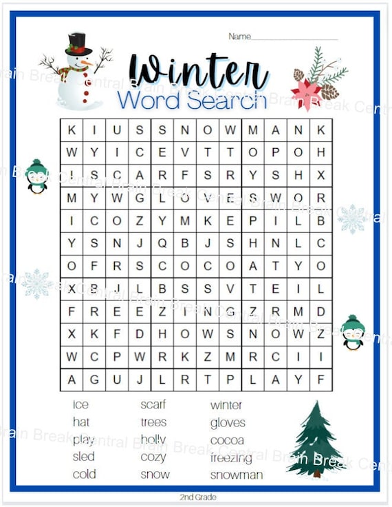 winter word mining game  Free printables, Winter words, Free printable  worksheets