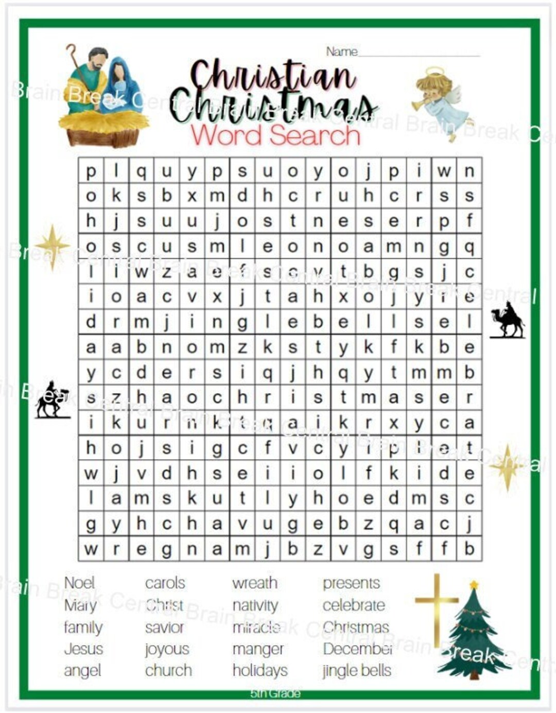 Religious Christmas Word Puzzles