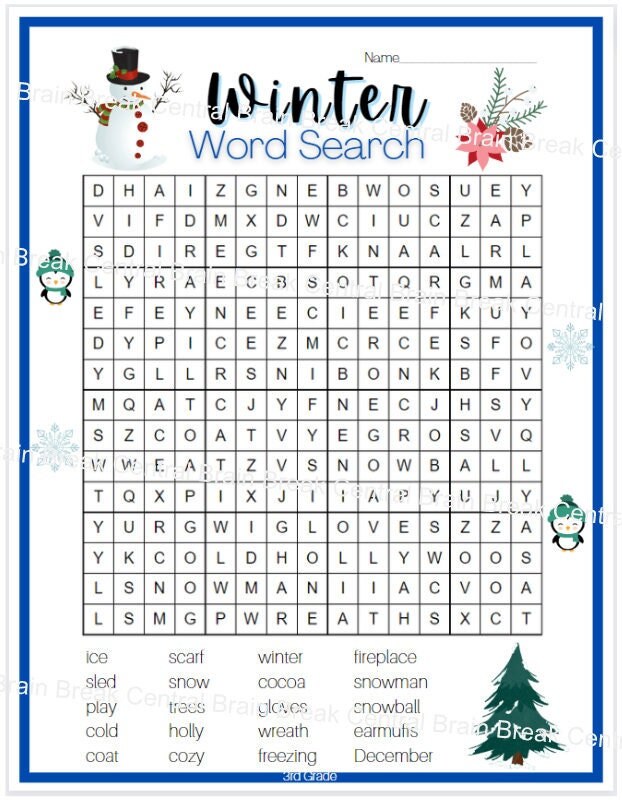3rd-grade-winter-word-search-with-answer-key-printable-etsy