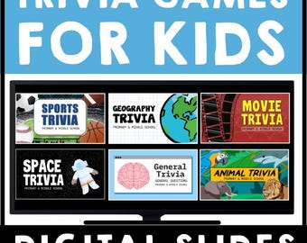 Trivia para niños - Más de 120 preguntas - A partir de 8 años - Animales, espacio, películas, deportes, geografía - Divertido juego de fiesta para noches de juegos en familia