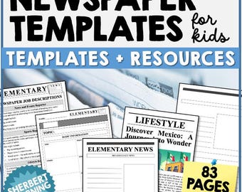 Crea un periódico de clase: plantillas y piezas de juegos de mesa - DIGITAL Y EDITABLE